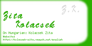 zita kolacsek business card